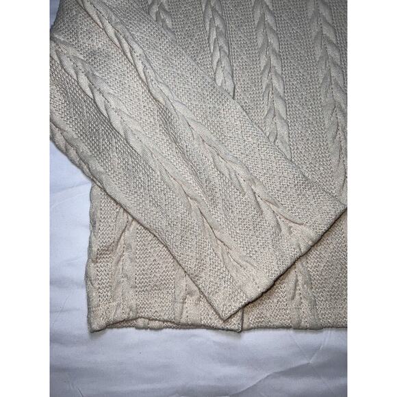 June & Hudson Sweater Womens Size 1 Beige Cable Knit Pullover Mock Neck Fall NWT - Picture 5 of 16